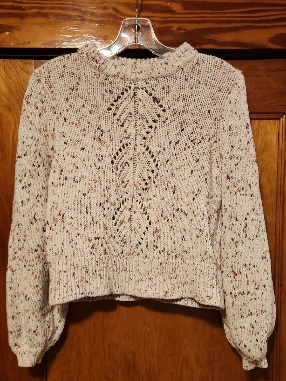 Sezane Speckled Cream Knit Spring Summer Pullover Jumper Sweater Small